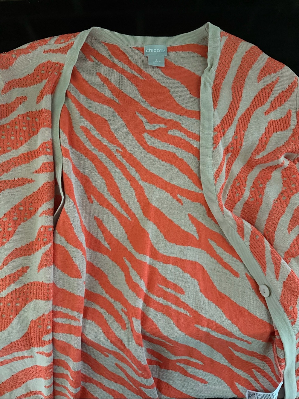 Chico’s Zebra Long Cardigan - Picture 2 of 3